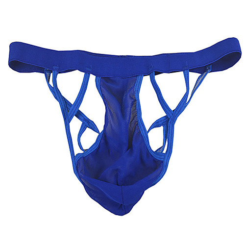 

Men's Cut Out G-string Underwear - Normal Low Waist Red Blue White One-Size