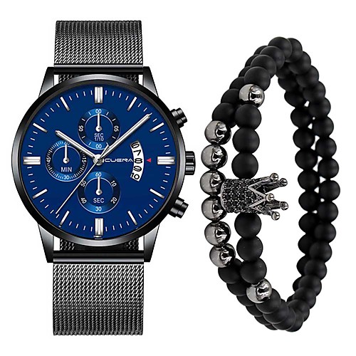 

Men's Steel Band Watches Quartz Formal Style Stylish Stainless Steel Black / Silver 30 m Calendar / date / day Casual Watch Analog Classic Casual - Black / Silver Silver Black One Year Battery Life