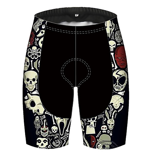 

21Grams Women's Cycling Shorts Bike Bottoms Quick Dry Sports Skull Black / White Mountain Bike MTB Road Bike Cycling Clothing Apparel Race Fit Bike Wear / Stretchy