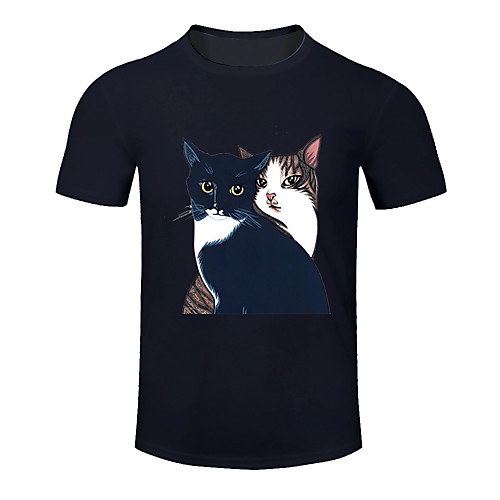 

Men's Women's Running T-Shirt Workout Shirt Round Neck Running Active Training Jogging Breathable Quick Dry Moisture Wicking Sportswear Cat Plus Size Tee / T-shirt Top Short Sleeve Activewear