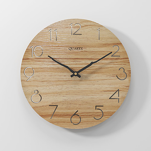 

Modern minimalist silent fashion wall clock wooden clock khaki 30x30cm