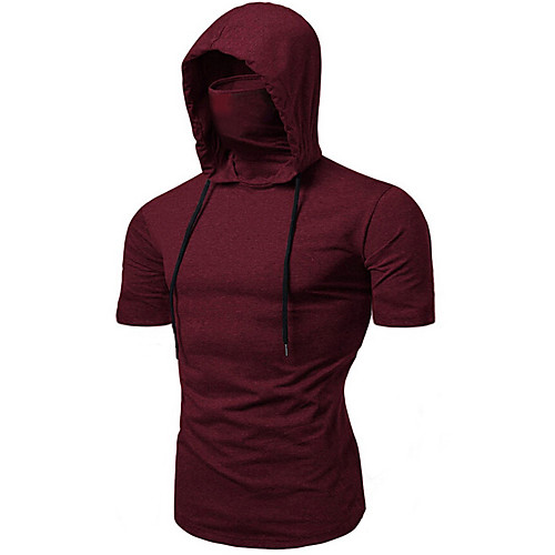 

Men's T shirt Solid Colored Short Sleeve Daily Tops Black Wine Gray