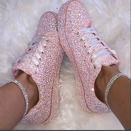 

Women's Trainers / Athletic Shoes Spring & Summer Flat Heel Round Toe Daily PU Running Shoes White / Pink / Blue