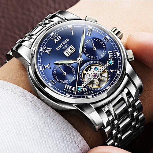 

KINYUED Men's Mechanical Watch Analog Automatic self-winding Formal Style Stylish Fashion Water Resistant / Waterproof Calendar / date / day Noctilucent / One Year / Stainless Steel