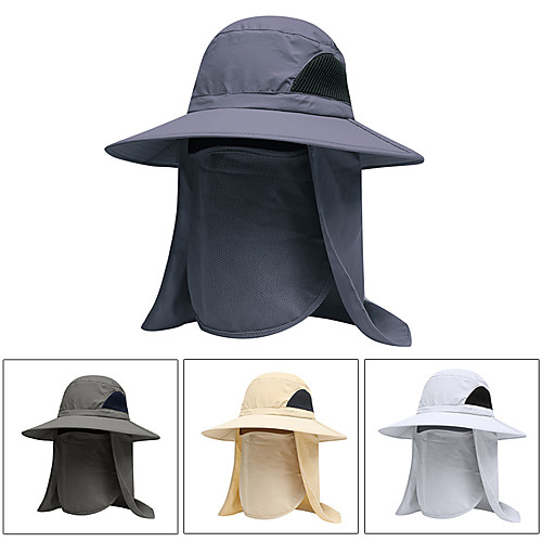 

Men's Sun Hat Fishing Hat Fisherman Hat Hiking Hat 1 PCS Outdoor Portable Sunscreen UV Resistant Anti-Mosquito Hat Solid Color Nylon Dark Gray Army Green Grey for Camping / Hiking Hunting Fishing