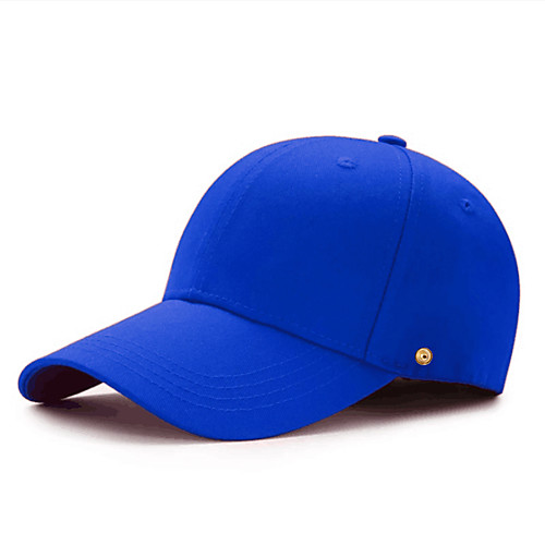 

Unisex Baseball Cap PU Cotton Basic - Solid Colored All Seasons White Black Blue