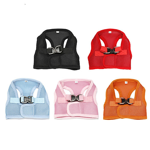 

Cat Dog Harness Cartoon Mesh Harness Breathable Soft Walking Solid Colored Nylon Baby Pet puppy Small Dog Black Purple