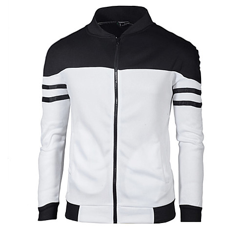 

Men's Sweatshirt Zip Up Hoodie Color Block Daily Basic Hoodies Sweatshirts Slim Black Blue Wine