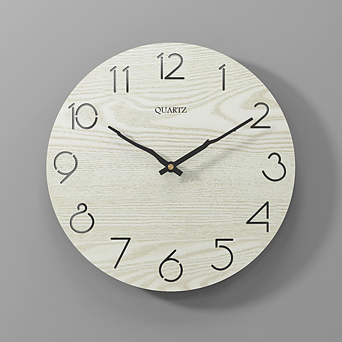 

Modern minimalist silent fashion wall clock wooden clock beige 30x30cm
