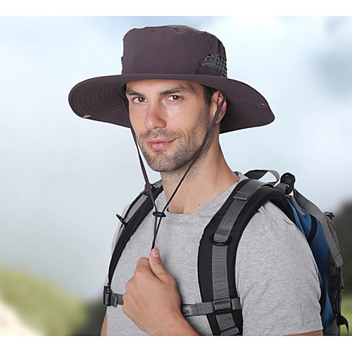 

Men's Basic Polyester Floppy Hat-Color Block Fall Dark Gray