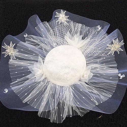 

Net Fascinators with Feather 1 Piece Wedding Headpiece