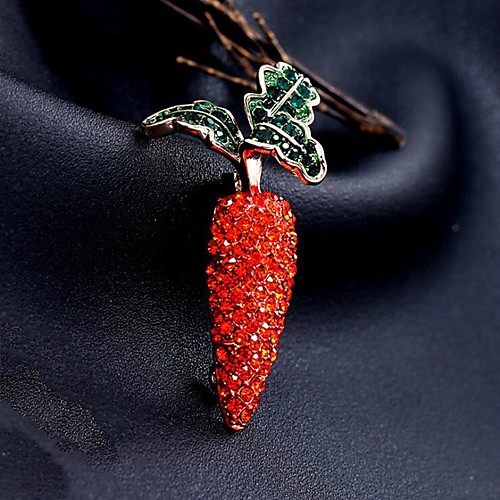 

Women's Cubic Zirconia Brooches Classic Carrot Stylish Simple Classic Brooch Jewelry Gold For Party Gift Daily Work Festival