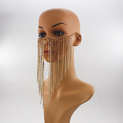 

Alloy Face Chain Crystal / Rhinestone Style Decoration Half Face For Party Evening Holiday Luxury Boho Silver Golden / Women's