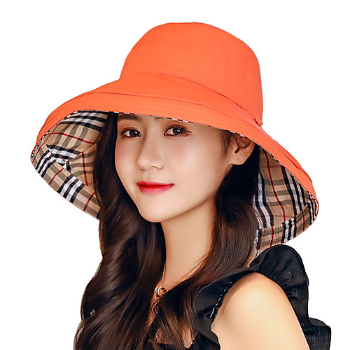 

Women's Sun Hat Fishing Hat Fisherman Hat Hiking Hat 1 PCS Wide Brim Winter Outdoor Portable Sunscreen UV Resistant Ultraviolet Resistant Hat Solid Color Cotton Yellow Red Pink for Camping / Hiking