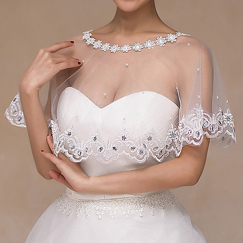 

Short Sleeve Scarves Viscose Wedding Shawl & Wrap With Embroidery