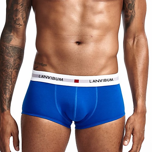 

Men's 1 Piece Basic Boxers Underwear / Briefs Underwear Mid Waist Light Blue White Black M L XL