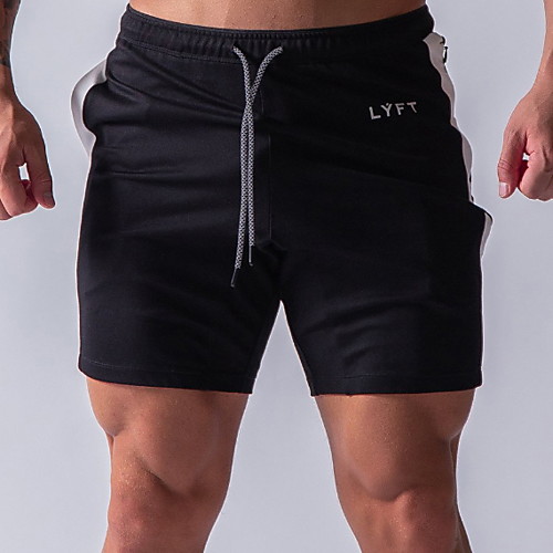 

Men's Sporty Shorts Pants Print Black Light gray Navy Blue