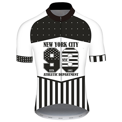 

21Grams Men's Short Sleeve Cycling Jersey Spandex BlackWhite American / USA Stars National Flag Bike Jersey Top Mountain Bike MTB Road Bike Cycling UV Resistant Quick Dry Breathable Sports Clothing