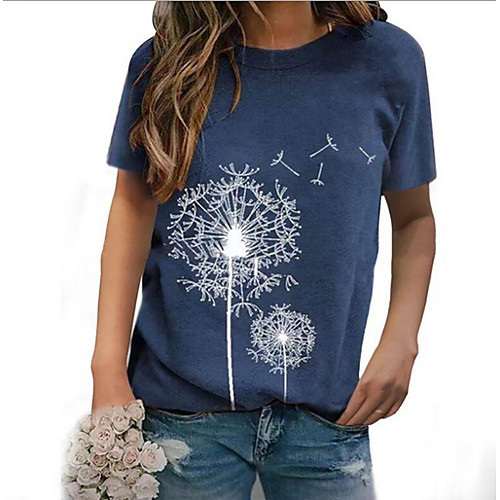 

Women's Geometric Print T-shirt - Cotton Daily Wine / Navy Blue / Gray