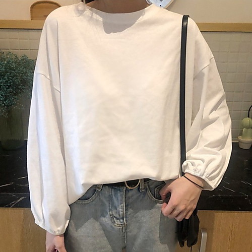 

Women's Solid Colored T-shirt Daily White / Black / Red / Green