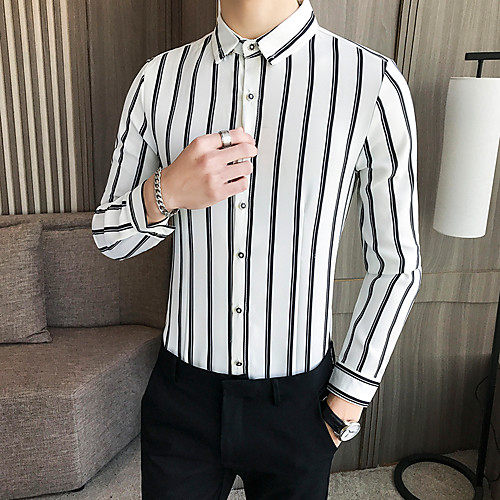 

Tuxedos Slim Fit Single Breasted More-button Spandex / Polyester Stripes
