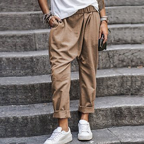 

Men's Sporty Basic Slim Harem Pants - Solid Colored Black Blue Khaki US36 / UK36 / EU44 / US38 / UK38 / EU46 / US40 / UK40 / EU48