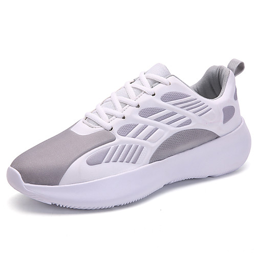 

Men's Fall Sporty / Casual Daily Outdoor Trainers / Athletic Shoes Running Shoes / Walking Shoes Mesh Breathable Non-slipping Shock Absorbing Black and White / Black / Red / White Color Block