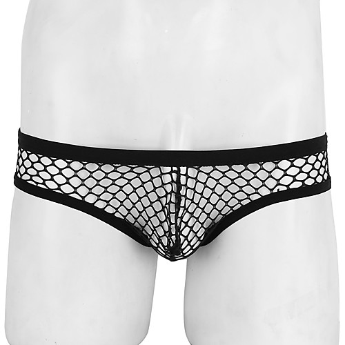

Men's Mesh G-string Underwear - Normal Low Waist White Black M L XL