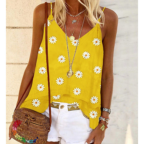 

Women's Floral Print Blouse Daily Black / Yellow / Green