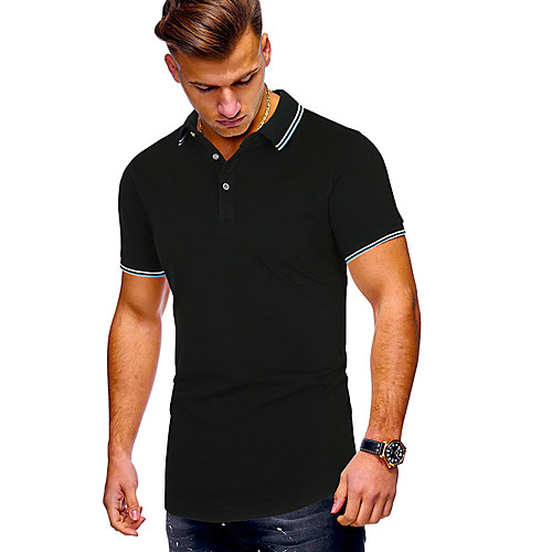 

Men's Solid Colored Polo - Cotton Elegant Daily Shirt Collar White / Black / Blue / Purple / Red / Yellow / Orange / Green / Short Sleeve