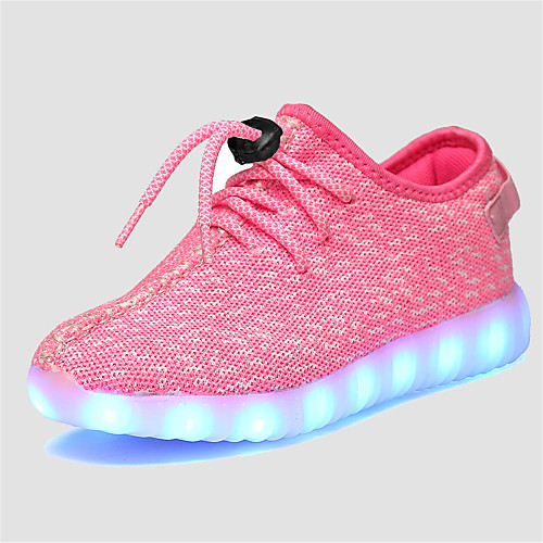 

Unisex Sneakers LED LED Shoes USB Charging Tulle Slip Resistant Little Kids(4-7ys) Big Kids(7years ) Athletic Casual Lace-up LED Luminous Grey Pink Blue Fall Spring