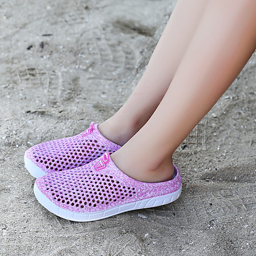 

Women's Slippers & Flip-Flops Flat Heel Round Toe Synthetics Minimalism Summer Purple / Pink / Blue / Color Block