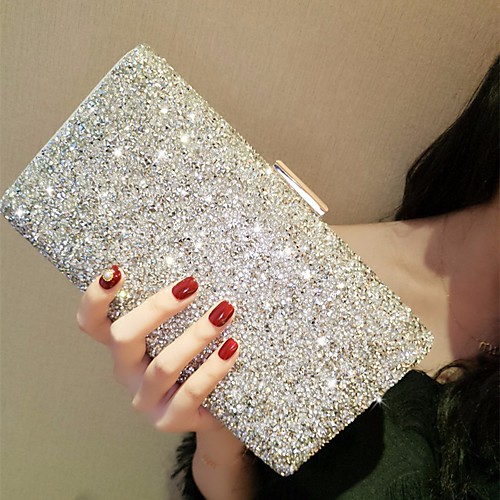 

Women's PU Clutch Solid Color Silver / Black