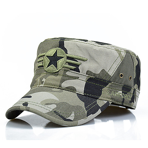 

Men's Baseball Cap Sun Hat Military Hat Cotton Work - Camouflage Solid Colored Stylish Black Army Green Green