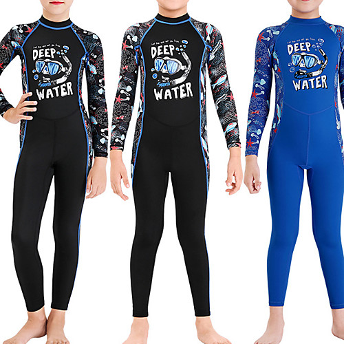 

Dive&Sail Boys' Girls' Rash Guard Dive Skin Suit Elastane Diving Suit Bodysuit UV Sun Protection Breathable Long Sleeve Back Zip - Swimming Diving Water Sports Optical Illusion Autumn / Fall Spring