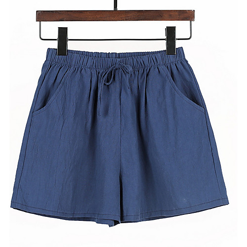 

Women's Sporty Basic Loose Shorts Pants - Solid Colored White Black Blue S / M / L