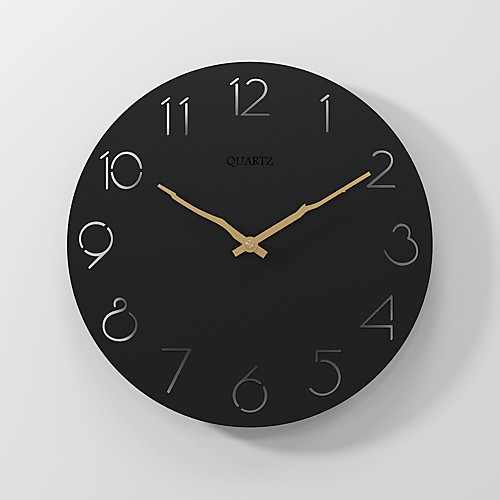 

Modern minimalist silent fashion wall clock wooden clock black 30x30cm