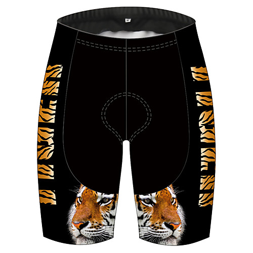 

21Grams Men's Cycling Shorts Spandex Bike Shorts Padded Shorts / Chamois Pants Breathable Quick Dry Sports Solid Color Tiger Animal Black / Yellow Mountain Bike MTB Road Bike Cycling Clothing Apparel