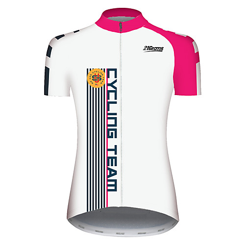

21Grams Women's Short Sleeve Cycling Jersey Spandex Red / White Stripes Solid Color Bike Jersey Top Mountain Bike MTB Road Bike Cycling UV Resistant Breathable Quick Dry Sports Clothing Apparel