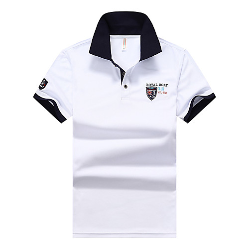 

Men's Solid Colored Polo Basic Daily White / Blue / Yellow / Short Sleeve