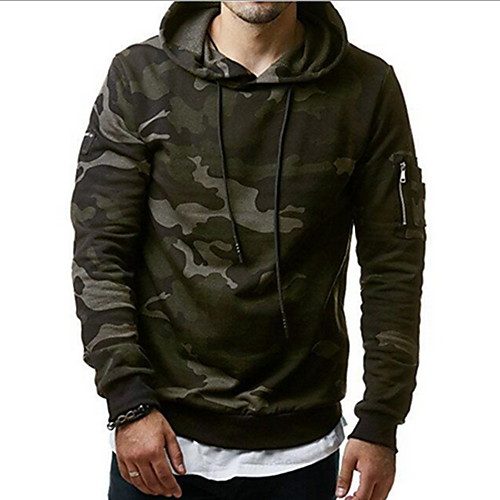 

Men's Hoodie Camo / Camouflage Hooded Casual Green Gray US32 / UK32 / EU40 US34 / UK34 / EU42 US36 / UK36 / EU44