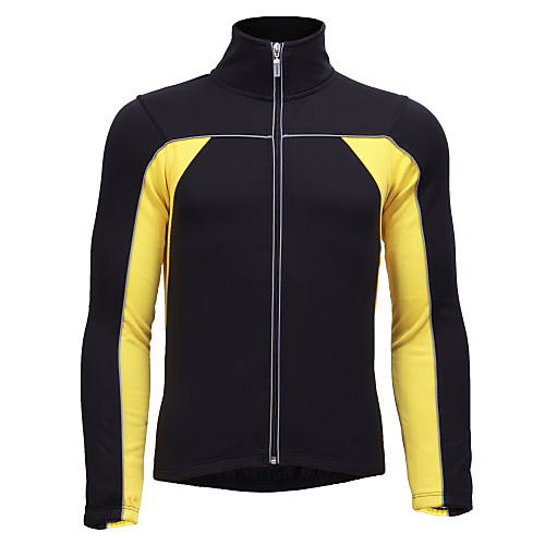 

Jaggad Men's Long Sleeve Cycling Jersey Yellow Patchwork Bike Jersey Top Mountain Bike MTB Road Bike Cycling Breathable Quick Dry Sweat-wicking Sports Clothing Apparel / Stretchy / Triathlon
