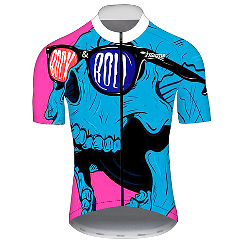 

21Grams Men's Short Sleeve Cycling Jersey RedBlue Bike Jersey Top Mountain Bike MTB Road Bike Cycling UV Resistant Breathable Quick Dry Sports Clothing Apparel / Stretchy