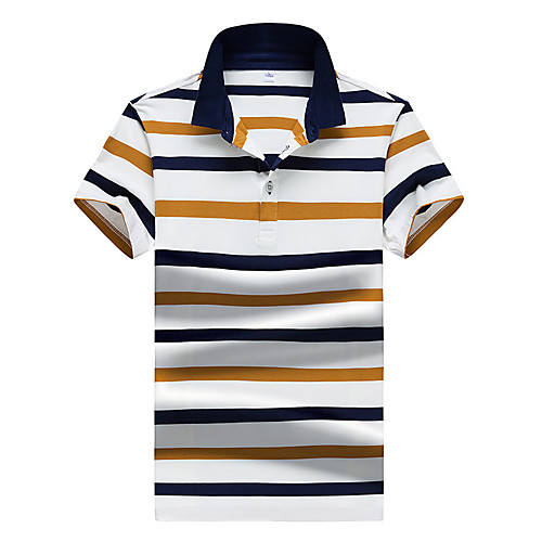 

Men's Striped Polo Daily Red / Yellow / Green / Short Sleeve