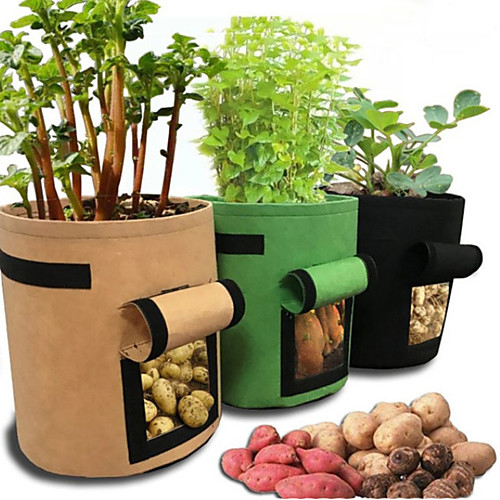

Potato Grow Bags, Plant Grow Bags 7 Gallon Heavy Duty Thickened Growing Bags Planting Pots Container Garden Vegetable Planter with Ziplock