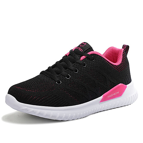 

Women's Trainers / Athletic Shoes Summer Flat Heel Round Toe Sporty Athletic Elastic Fabric / Tissage Volant Running Shoes Black / Purple / Fuchsia