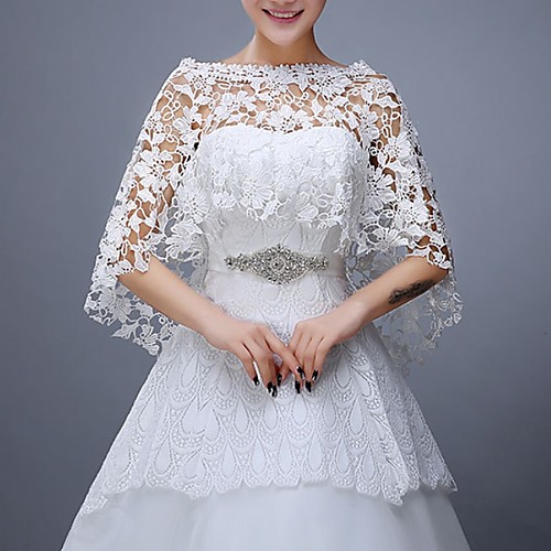 

Half Sleeve Capes Lace Wedding Shawl & Wrap With Lace