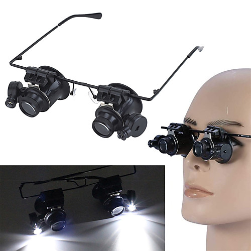 

20X LED Magnifier Glasses Magnifying Eye Glasses with LED Light Jewelry Watch Repairing Tools