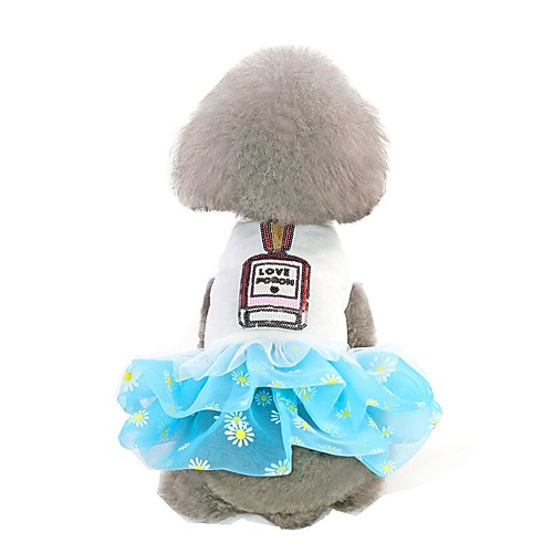 

Dog Dress Voiles & Sheers Flower Stylish Sweet Style Dog Clothes Puppy Clothes Dog Outfits Blue Pink Costume for Girl and Boy Dog Cotton XS S M L XL