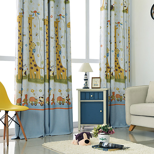 

Two Panel Children's Room Cartoon Anime Giraffe Print Blackout Curtains Living Room Bedroom Dining Room